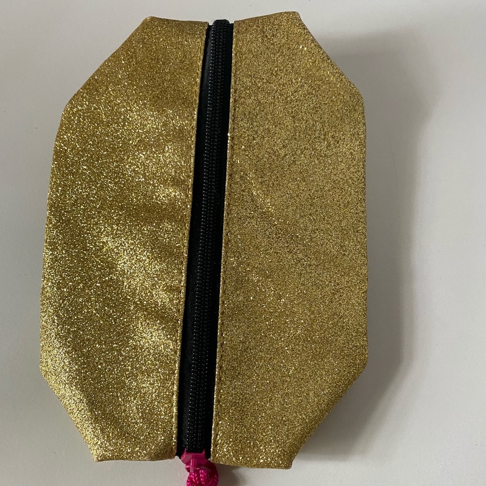 Gold Glitter Makeup Bag
